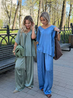 Oversized set – blouse and wide-leg pants