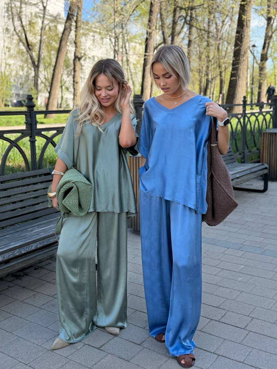 Oversized set – blouse and wide-leg pants