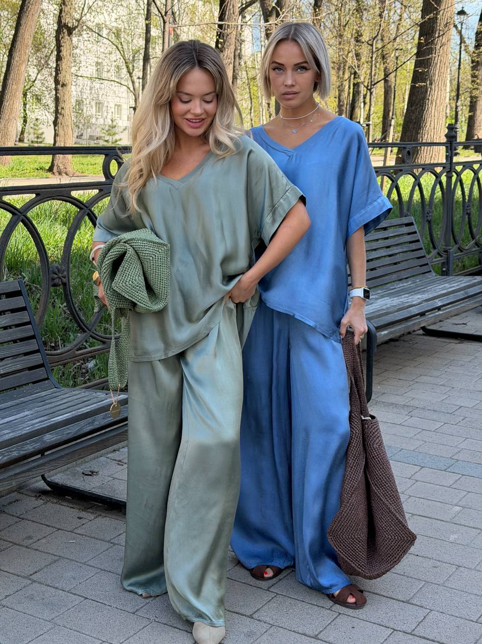 Oversized set – blouse and wide-leg pants