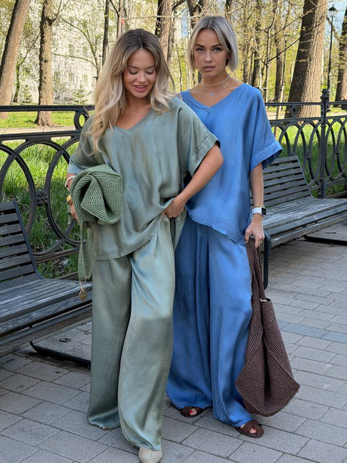 Oversized set – blouse and wide-leg pants