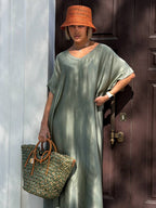 Maxi Oversized Satin-Effect Viscose Dress
