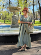 Maxi Oversized Satin-Effect Viscose Dress